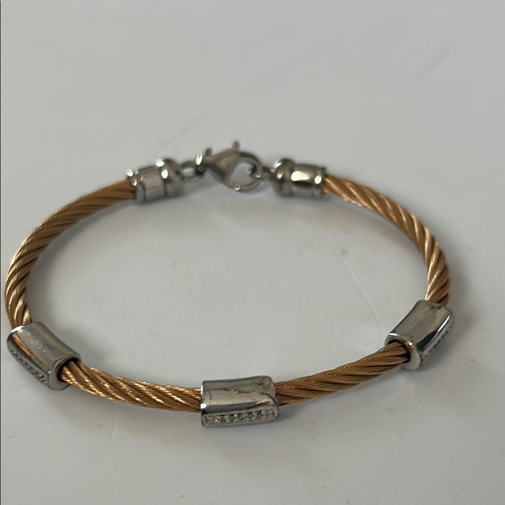 925 Gold and Silver Cable Bracelet